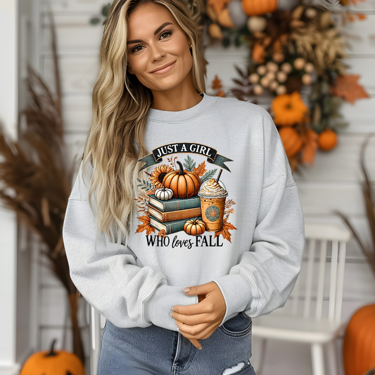 JUST A GIRL WHO LOVES FALL BOOKS - DTF TRANSFER