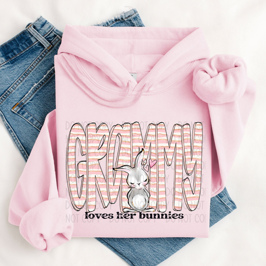 GRAMMY LOVES HER BUNNIES - DTF TRANSFER