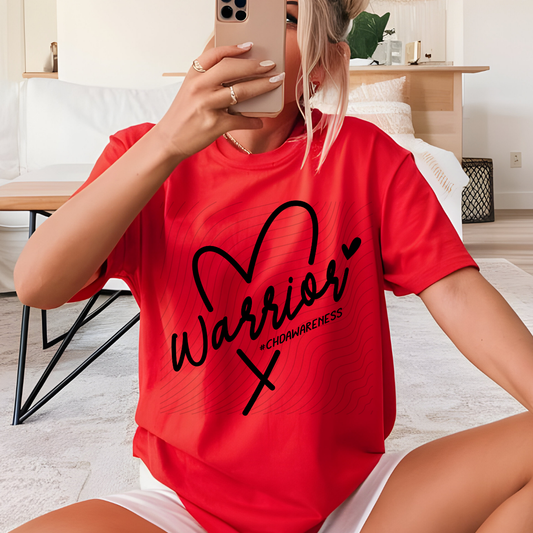 WARRIOR CHD AWARENESS HEART BLK - DTF TRANSFER