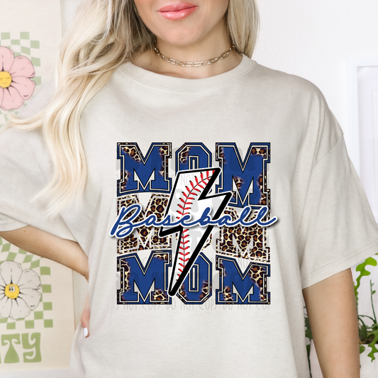 STACKED BASEBALL MOM BLUE/LEOPARD - DTF TRANSFER