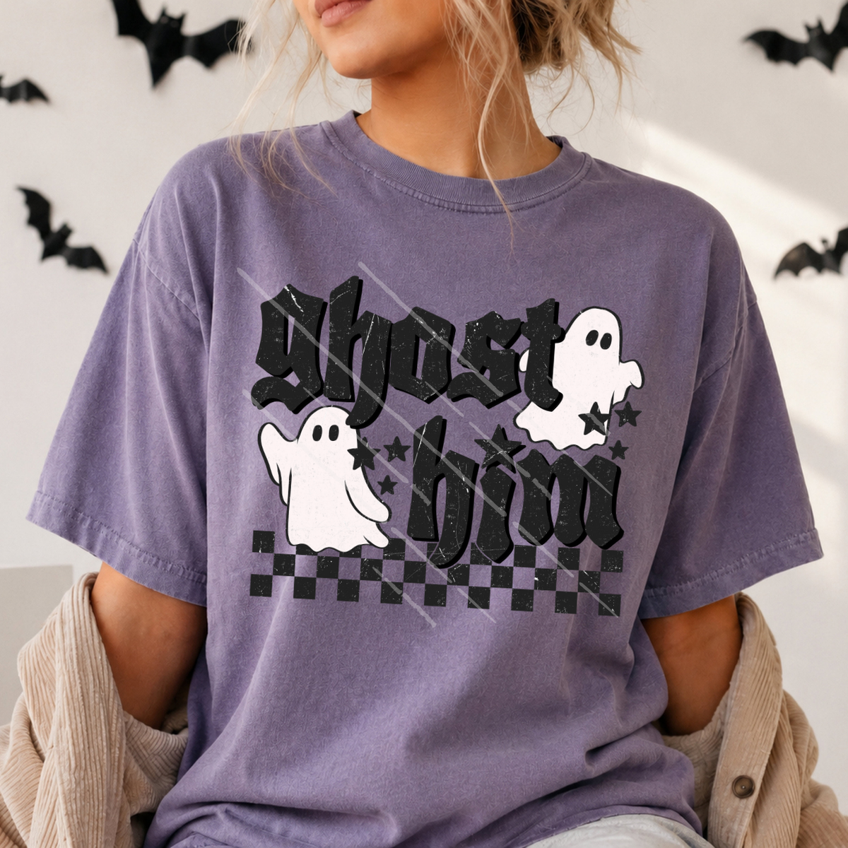 GHOST HIM BLK - DTF TRANSFER