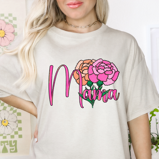 MAMA JANUARY FLOWER - DTF TRANSFER