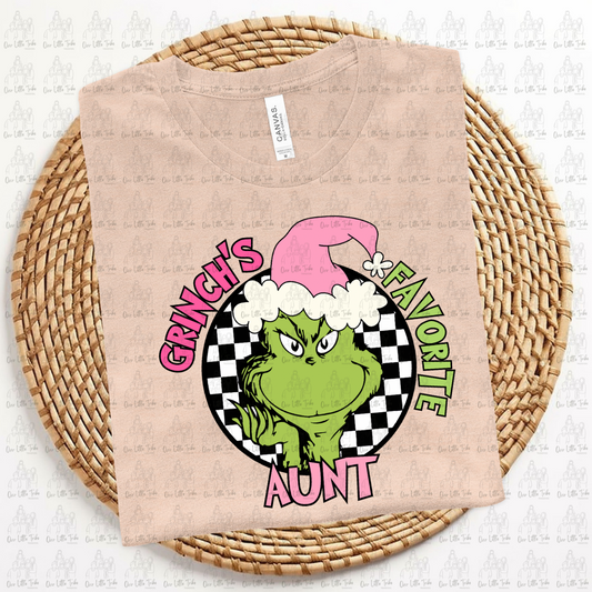 GREEN GUY FAV AUNT - PINK - DTF TRANSFER