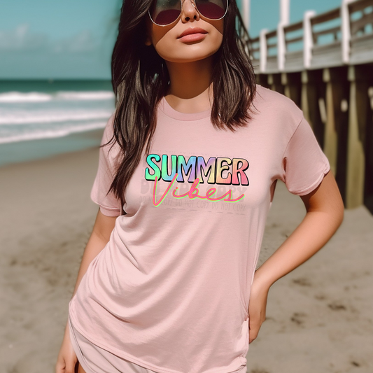SUMMER VIBES COLORFUL - DTF TRANSFER