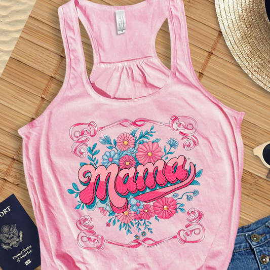 MAMA PINK FLORAL - DTF TRANSFER