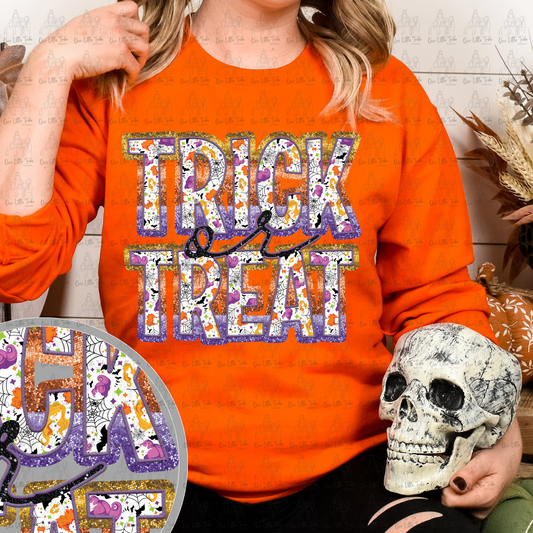 TRICK OR TREAT HP - EMBROIDERY & FAUX SEQUINS - DTF TRANSFER