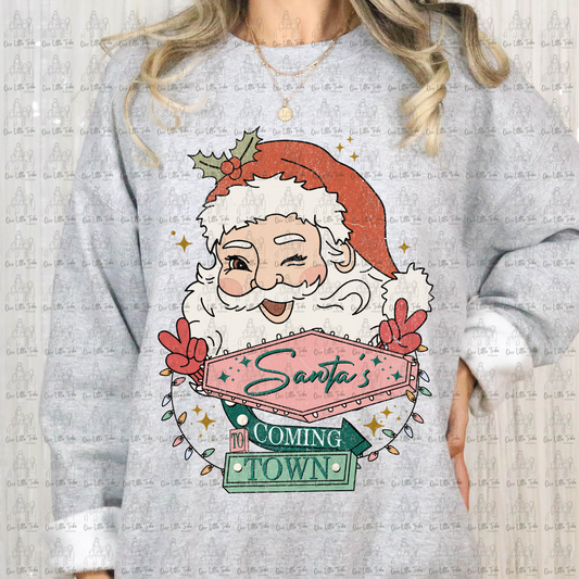 SANTAS COMING TO TOWN - DISTRESSED - DTF TRANSFER