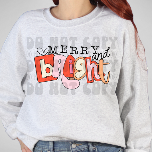 MERRY AND BRIGHT - DTF TRANSFER