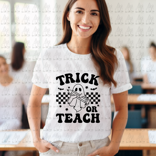 TRICK OR TEACH - BLACK - DTF TRANSFER
