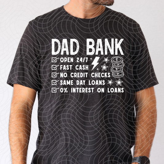 DAD BANK WHITE - DTF TRANSFER