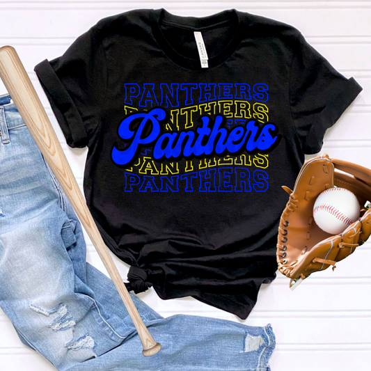 PANTHERS STACKED BLUE/GOLD - DTF TRANSFER