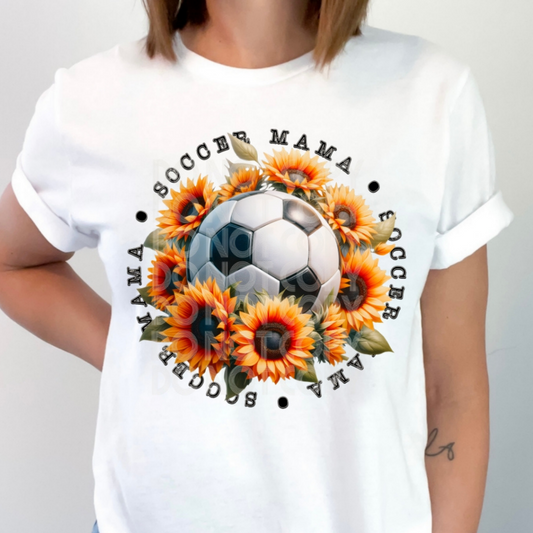 SOCCER MAMA SUNFLOWER ROUND - DTF TRANSFER