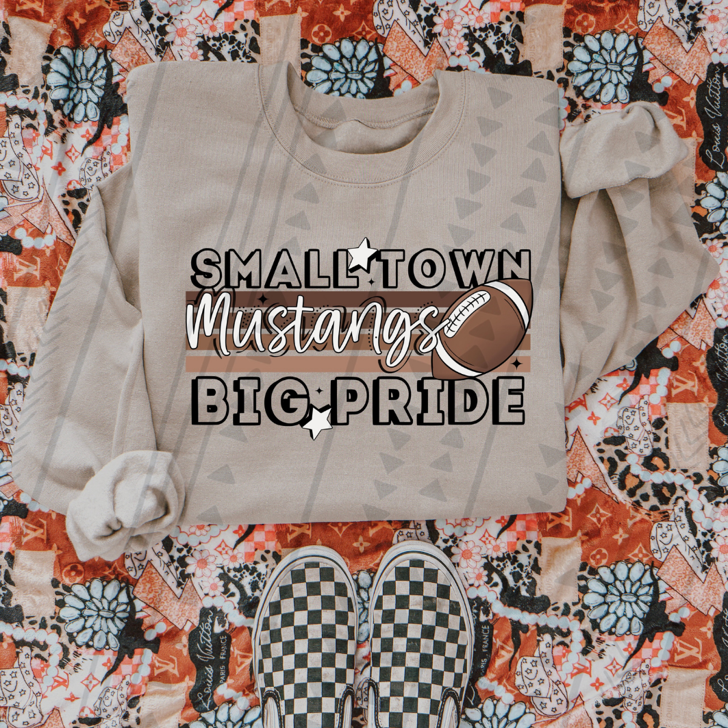 NEUTRALS SMALL TOWN BIG PRIDE - MUSTANGS - DTF TRANSFER