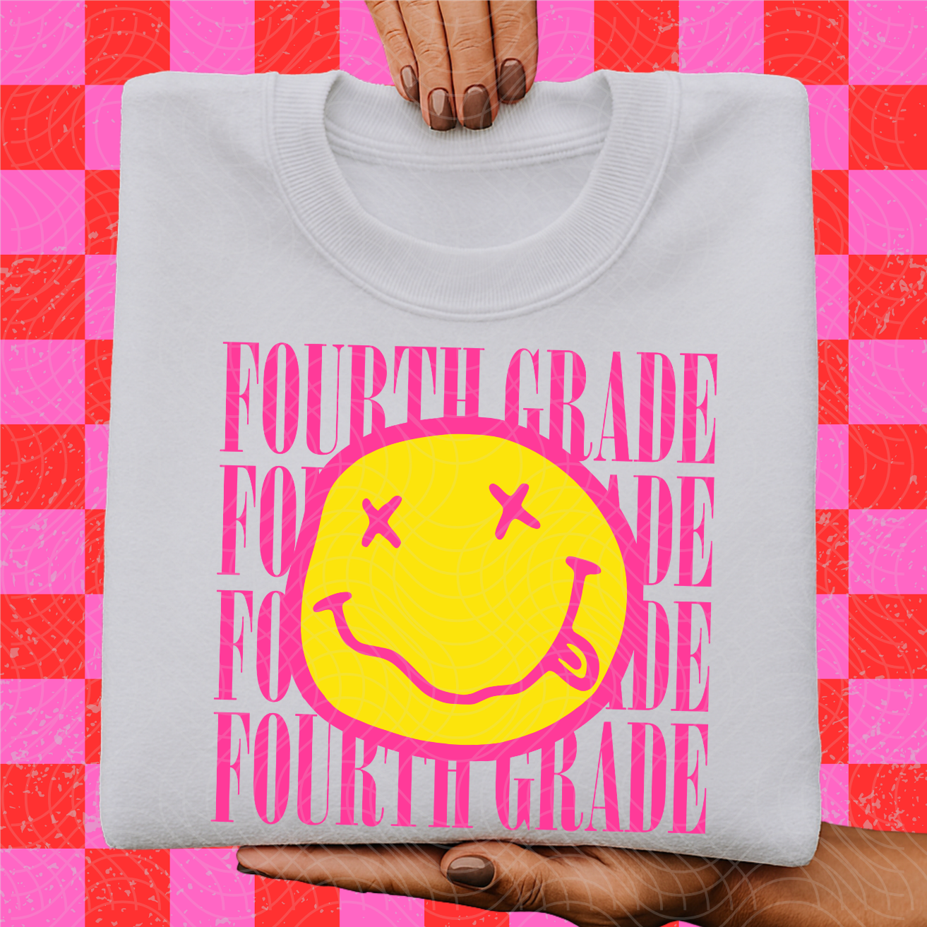FOURTH GRADE SMILEY PINK - DTF TRANSFER