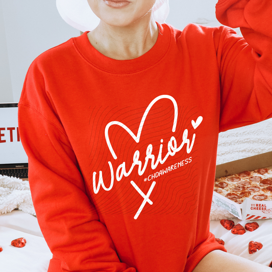 WARRIOR CHD AWARENESS HEART WHT - DTF TRANSFER