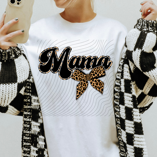 MAMA LEOPARD BOW - DTF TRANSFER