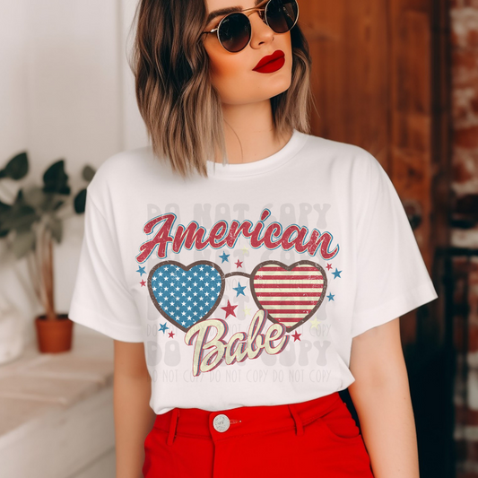 AMERICAN BABE SUNGLASSES DISTRESSED - DTF TRANSFER