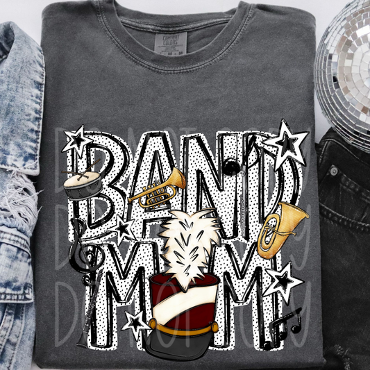 BAND MOM, BURGUNDY - DTF TRANSFER