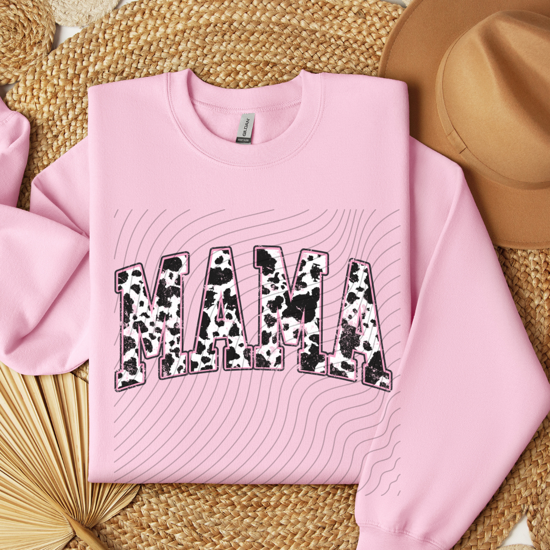 MAMA COW PRINT WITH PINK - DTF TRANSFER
