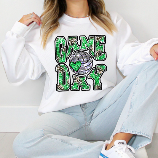 GREEN GAME DAY VOLLEYBALL - DTF TRANSFER