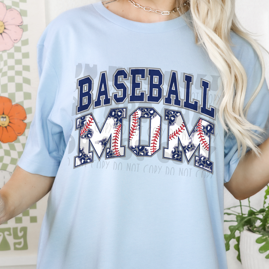 BASEBALL MOM BLUE VARSITY - DTF TRANSFER