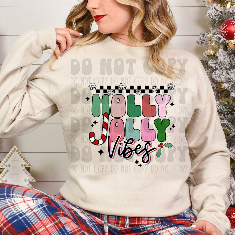 HOLLY JOLLY VIBES CANDY CANE - DTF TRANSFER