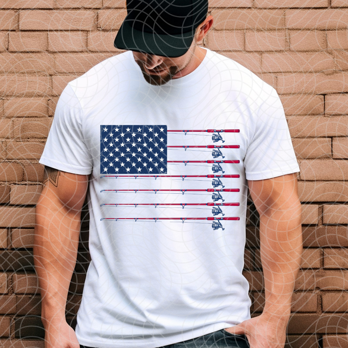 FISHIN FLAG DTF TRANSFER