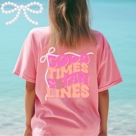 GOOD TIMES TAN LINES W/ POCKET - DTF TRANSFER
