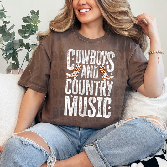 COWBOYS & COUNTRY WHITE - DTF TRANSFER