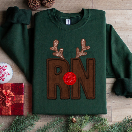 RN RED NOSE - FAUX SEQUIN - DTF TRANSFER