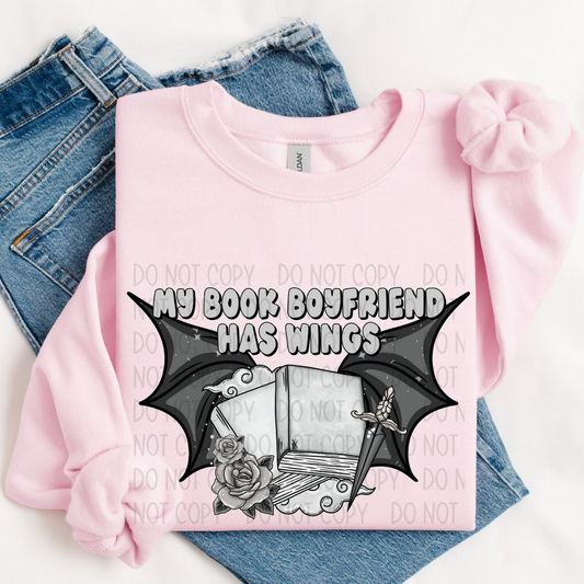 BOOK BOYFRIEND HAS WINGS - DTF TRANSFER