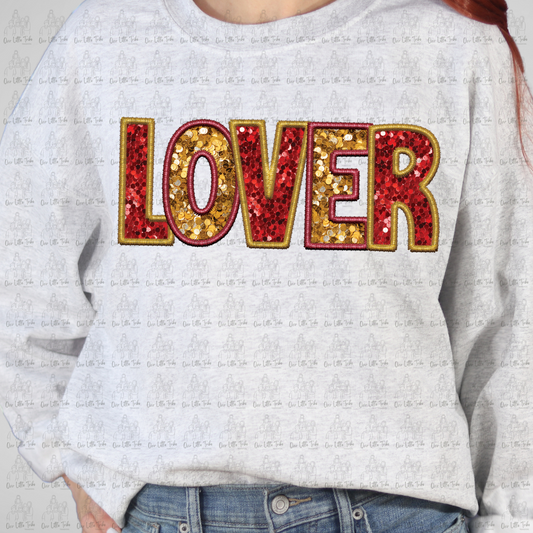 LOVER - FAUX SEQUINS - DTF TRANSFER