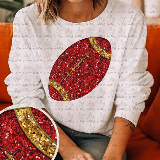KC COLORED FOOTBALL - FAUX SEQUINS - DTF TRANSFER