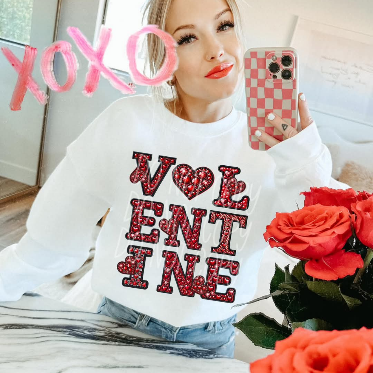 VAL ENT INE FAUX RHINESTONES - DTF TRANSFER