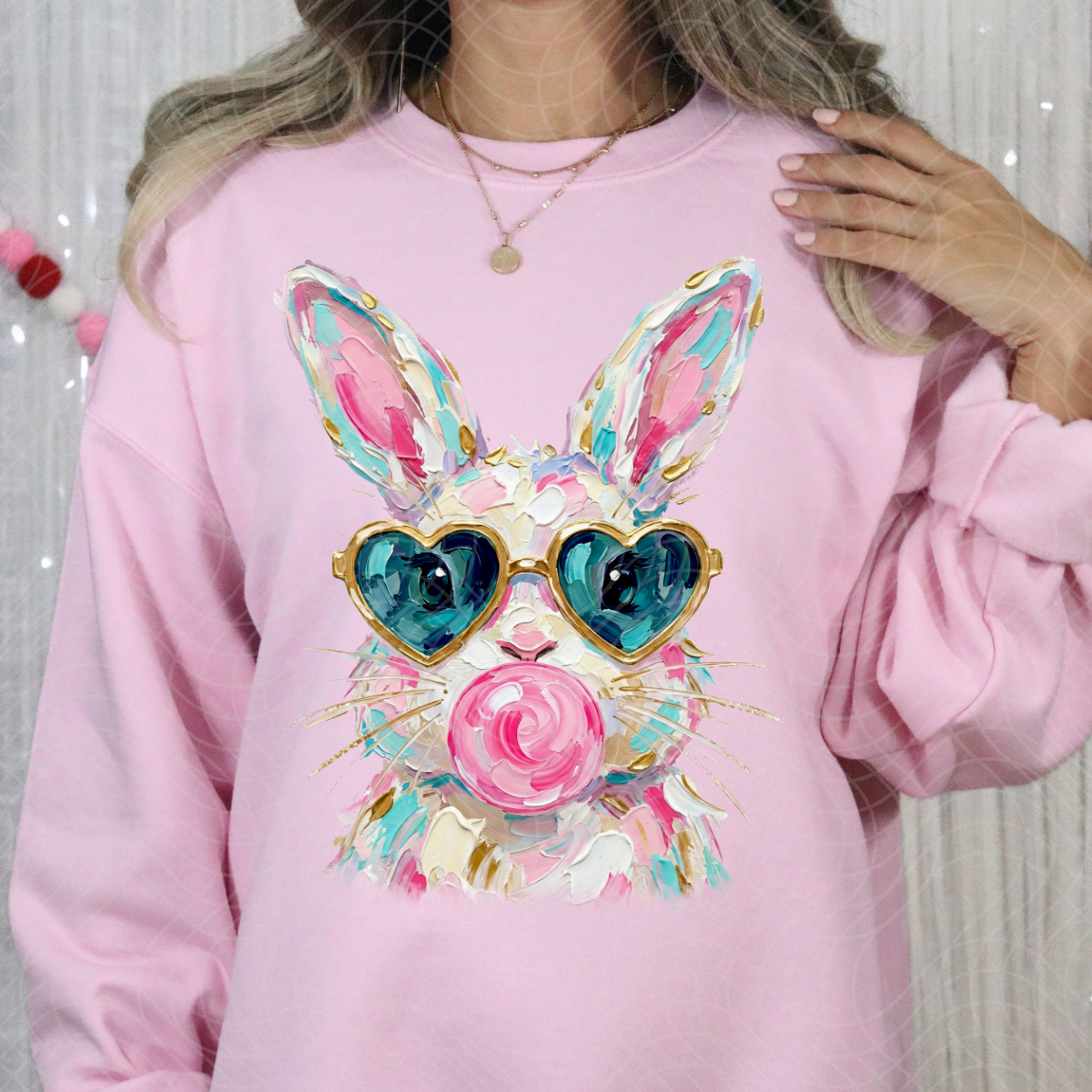 FAUX FINGERPAINT BUNNY - DTF TRANSFER
