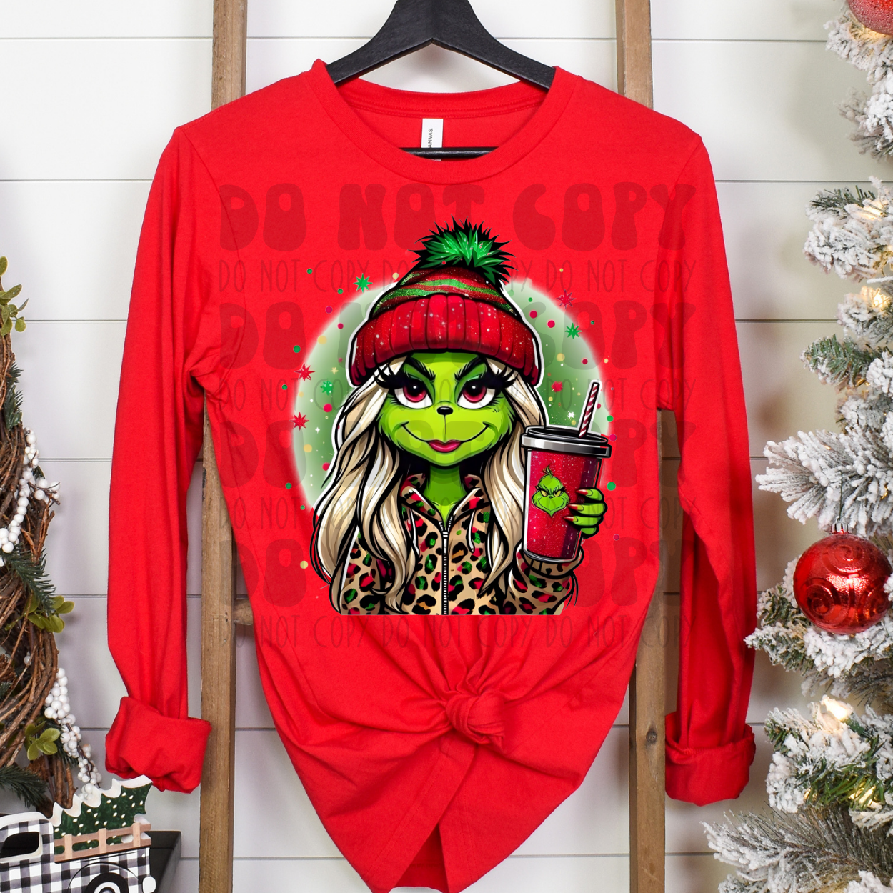 RED/GREEN GIRL W BACKGROUND GREEN GUY - DTF TRANSFER