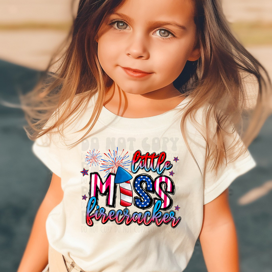 LITTLE MISS FIRECRACKER - DTF TRANSFER