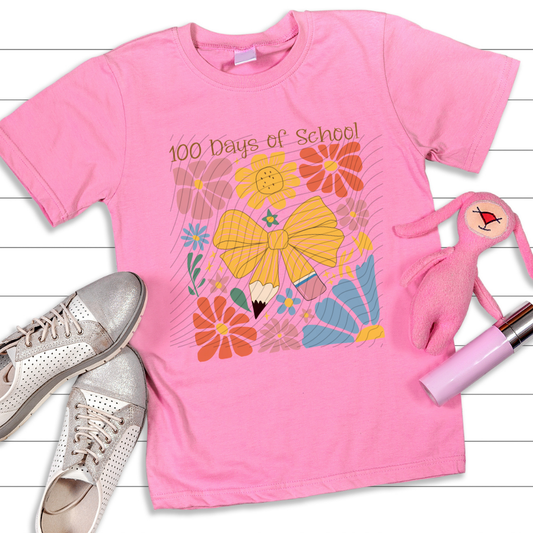 100 DAYS OF SCHOOL FLORAL - DTF TRANSFER