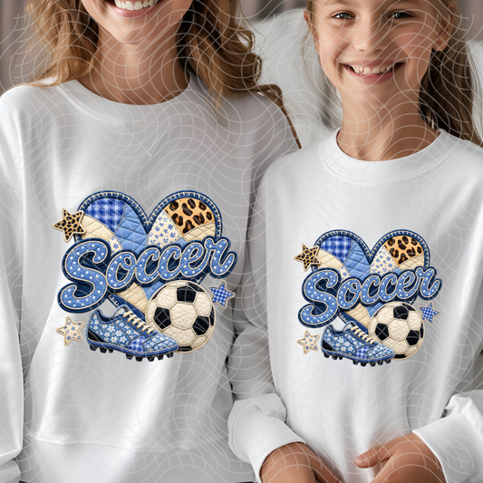 SOCCER PATTERN HEART - DTF TRANSFER