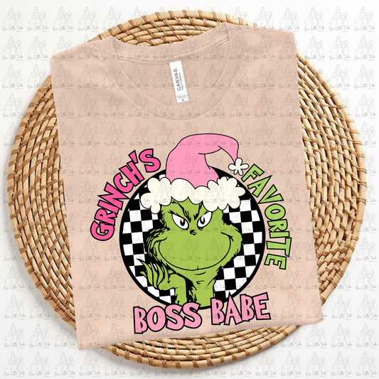 GREEN GUY FAV BOSS BABE - PINK - DTF TRANSFER