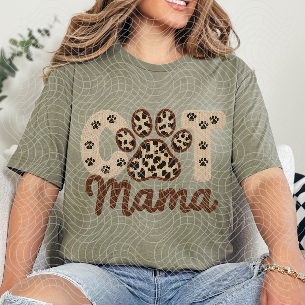 FAUX YARN CAT MAMA - DTF TRANSFER