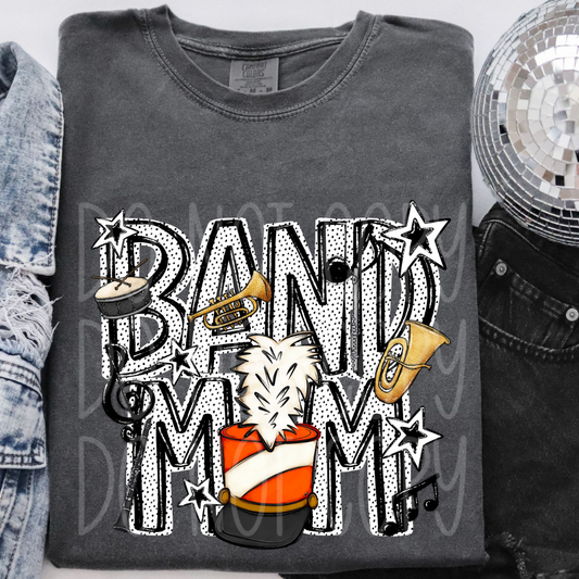 BAND MOM, ORANGE - DTF TRANSFER