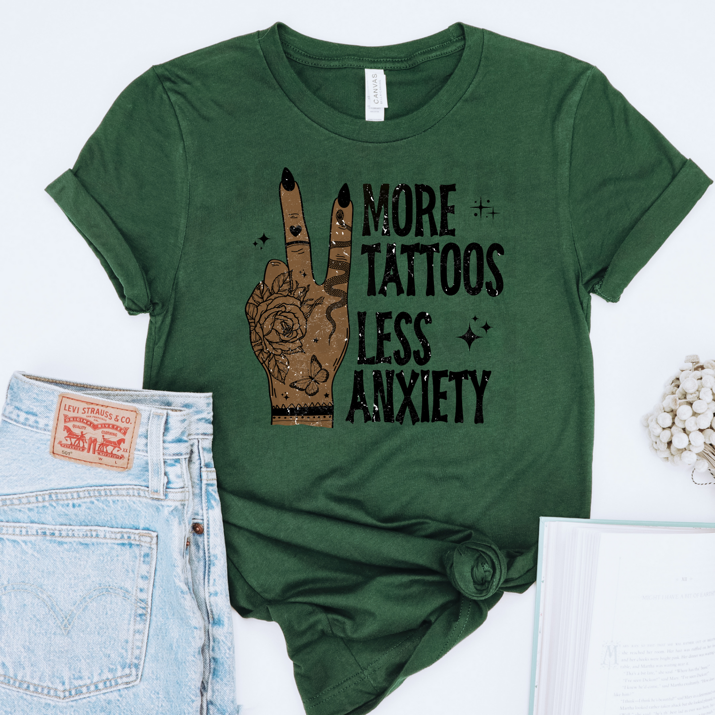 MORE TATTOOS LESS ANXIETY SKIN 4 DISTRESSED - DTF TRANSFER