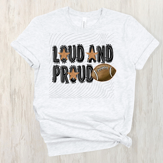 FOOTBALL LOUD AND PROUD, BLACK  - DTF TRANSFER