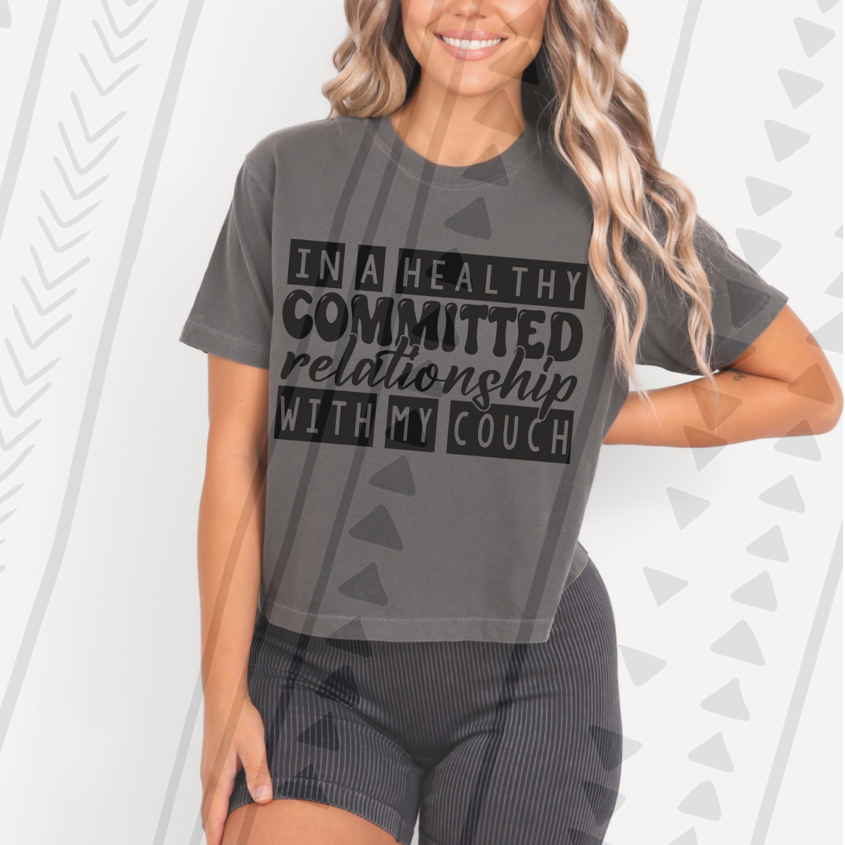 COMMITTED RELATIONSHIP WITH MY COUCH BLK - DTF TRANSFER