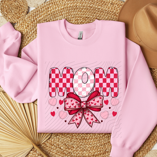 MOM PINK RED CHECK - DTF TRANSFER
