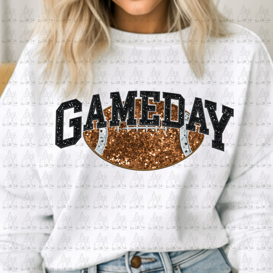 GAME DAY FOOTBALL - FAUX SEQUINS  - DTF TRANSFER