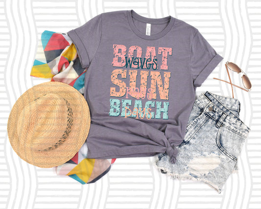 BOAT WAVES, SUN RAYS, BEACH DAYS - DTF TRANSFER