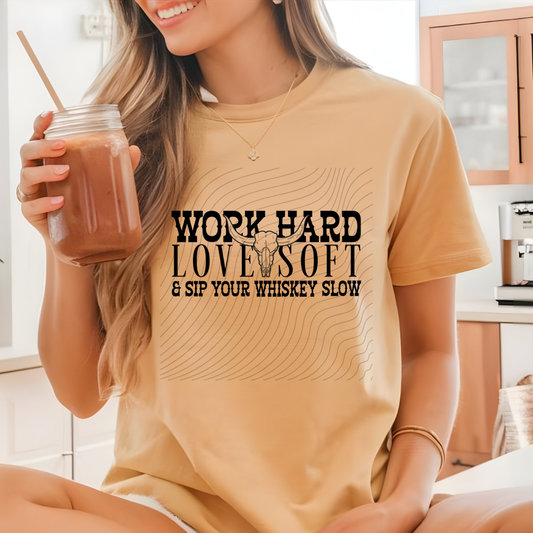 WORK HARD SKULL BLK - DTF TRANSFER