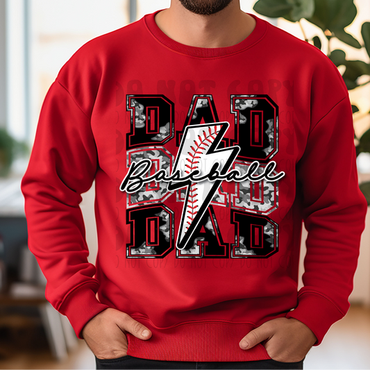 BASEBALL DAD BLACK/CAMO - DTF TRANSFER